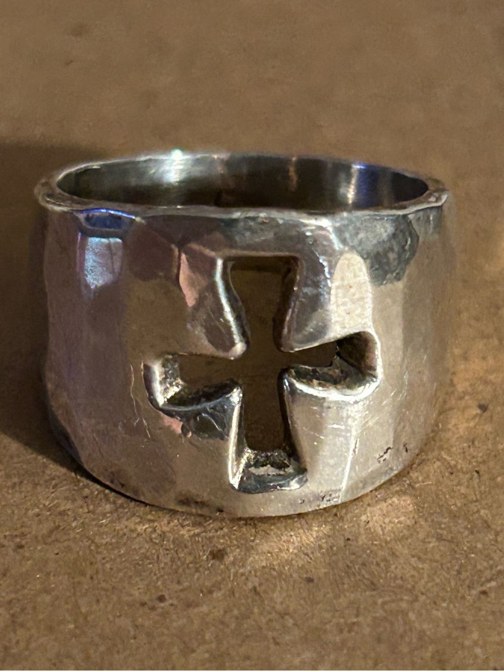 Sterling Silver Cross Cutout Band - Silver